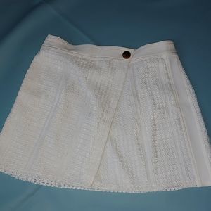 DEREK LAM 10 CROSBY Optic White Mini Eyelet Skirt